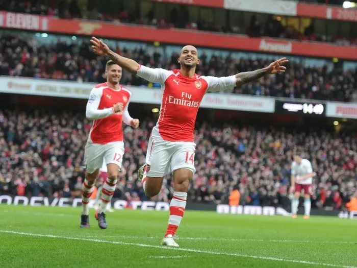 Framed Print : Theo Walcott's Hat-Trick: Arsenal's Triumph over Aston Villa, Premier League 2014-15