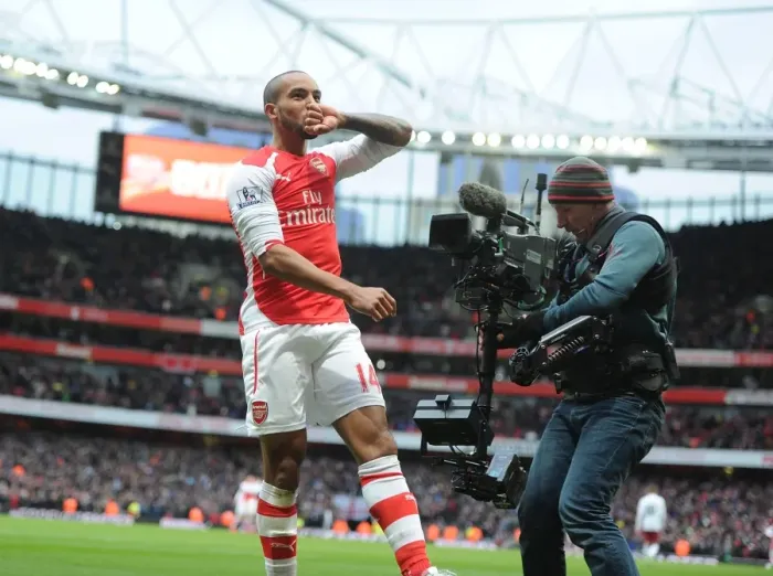Framed Print : Theo Walcott's Hat-Trick: Arsenal's Triumph over Aston Villa in the 2014-15 Premier League Framed Print : Theo Walcott's Hat-Trick: Arsenal's Triumph over Aston Villa in the 2014-15 Premier League