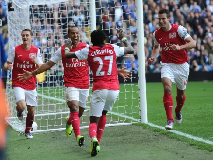 Framed Print : Theo Walcott's Hat-Trick: Arsenal's Triumph Over Chelsea in the 2011-12 Premier League