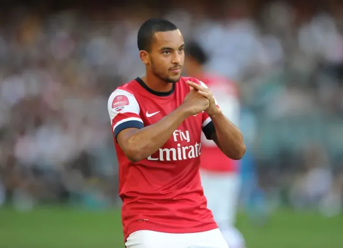 Framed Print : Theo Walcott's Respectful Chinese Goal Celebration: Arsenal vs. Kitchee FC, 2012