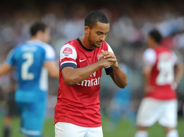 Framed Print : Theo Walcott's Respectful Chinese Goal Celebration: Arsenal's First in Kitchee FC Friendly, 2012 Framed Print : Theo Walcott's Respectful Chinese Goal Celebration: Arsenal's First in Kitchee FC Friendly, 2012