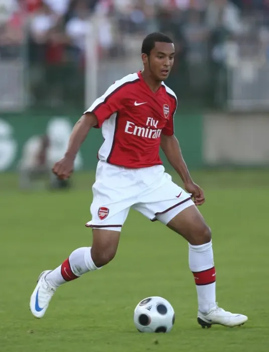 Framed Print : Theo Walcott's Standout Showing: Szombathely vs. Arsenal (1:1), 2008