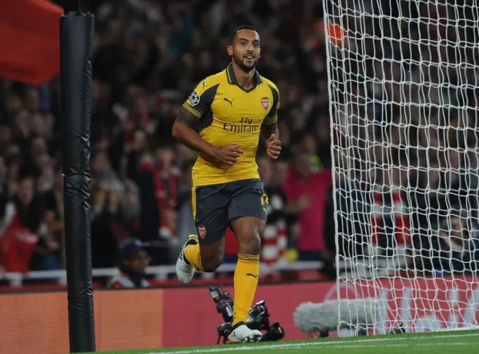 Framed Print : Theo Walcott's Strike: Arsenal's Victory Over FC Basel in the 2016-17 UEFA Champions League