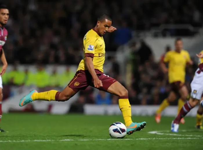 Framed Print : Theo Walcott's Stunner: Arsenal's 3rd Goal vs. West Ham United (2012-13)