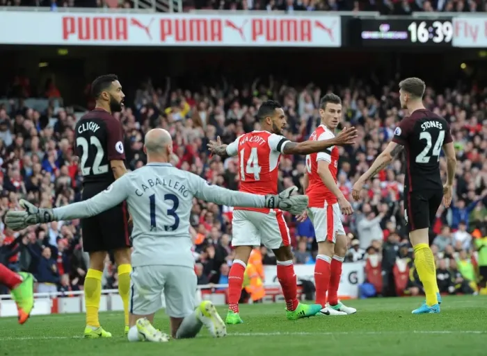 Framed Print : Theo Walcott's Thrilling Goal: Arsenal 2-2 Manchester City (Premier League, 2017) Framed Print : Theo Walcott's Thrilling Goal: Arsenal 2-2 Manchester City (Premier League, 2017)
