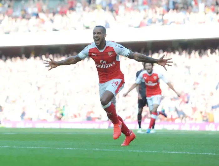 Framed Print : Theo Walcott's Thrilling Goal: Arsenal vs. Liverpool, Premier League 2016-17