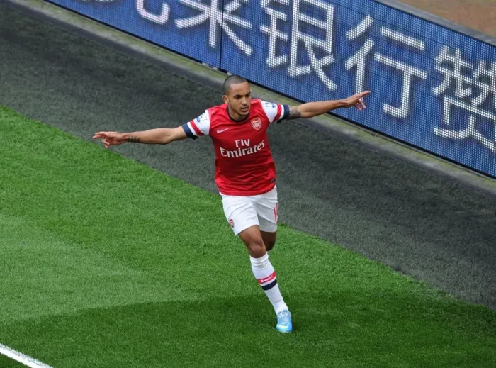 Framed Print : Theo Walcott's Thrilling Goal: Arsenal's Victory over Manchester United, Premier League 2012-13 Framed Print : Theo Walcott's Thrilling Goal: Arsenal's Victory over Manchester United, Premier League 2012-13