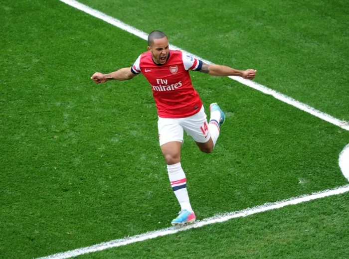 Framed Print : Theo Walcott's Thrilling Goal: Arsenal's Victory Over Manchester United, Premier League 2012-13 - A Highlight of Arsenal Football Club Framed Print : Theo Walcott's Thrilling Goal: Arsenal's Victory Over Manchester United, Premier League 2012-13 - A Highlight of Arsenal Football Club