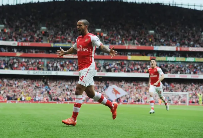Framed Print : Theo Walcott's Thrilling Goal: Arsenal's Victory Against West Bromwich Albion, Premier League 2014-2015