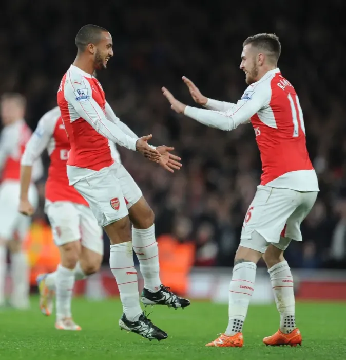 Framed Print : Theo Walcott's Thrilling Goal Celebration: Arsenal vs Manchester City, Premier League 2015-16 Framed Print : Theo Walcott's Thrilling Goal Celebration: Arsenal vs Manchester City, Premier League 2015-16