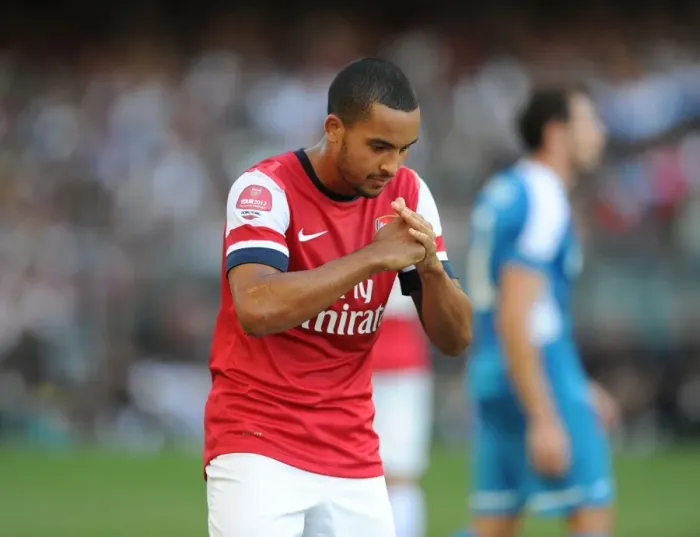 Framed Print : Theo Walcott's Traditional Chinese Goal Celebration: Arsenal's First in Kitchee FC Friendly, 2012 Framed Print : Theo Walcott's Traditional Chinese Goal Celebration: Arsenal's First in Kitchee FC Friendly, 2012