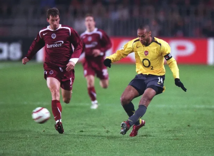 Framed Print : Thierry Henry (Arsenal) Adam Petrous (Sparta Prague). Sparta Prague 0:2 Arsenal. UEFA Champions League Group B Framed Print : Thierry Henry (Arsenal) Adam Petrous (Sparta Prague). Sparta Prague 0:2 Arsenal. UEFA Champions League Group B