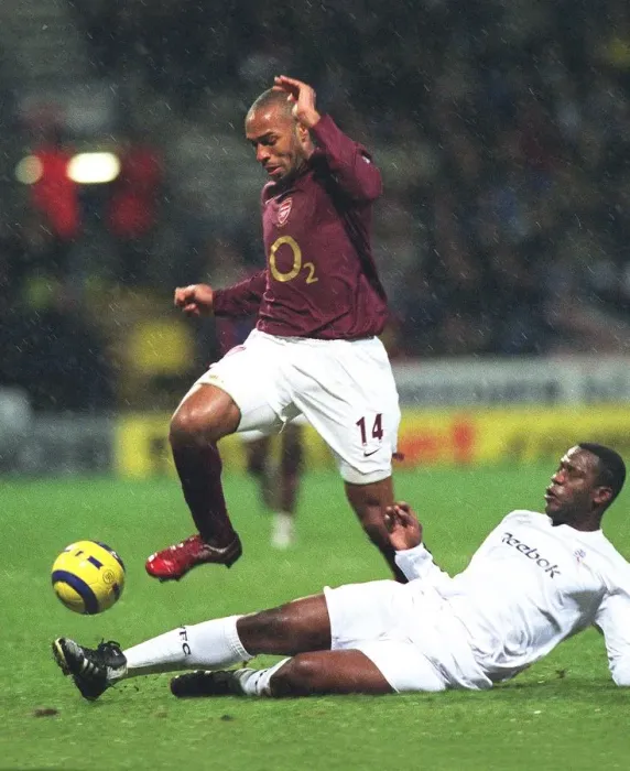Framed Print : Thierry Henry (Arsenal) Bruno N Gotty (Bolton). Bolton Wanderers 2: 0 Arsenal Framed Print : Thierry Henry (Arsenal) Bruno N Gotty (Bolton). Bolton Wanderers 2: 0 Arsenal
