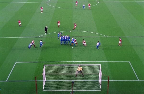Thierry Henry (Arsenal) free kick. Arsenal 3:0 Blackburn Rovers