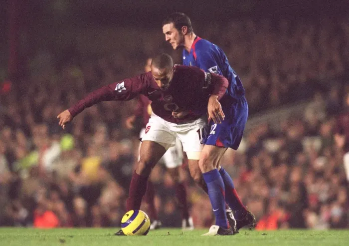 Framed Print : Thierry Henry (Arsenal) John O Shea (Man Utd). Arsenal 0: 0 Manchester United Framed Print : Thierry Henry (Arsenal) John O Shea (Man Utd). Arsenal 0: 0 Manchester United