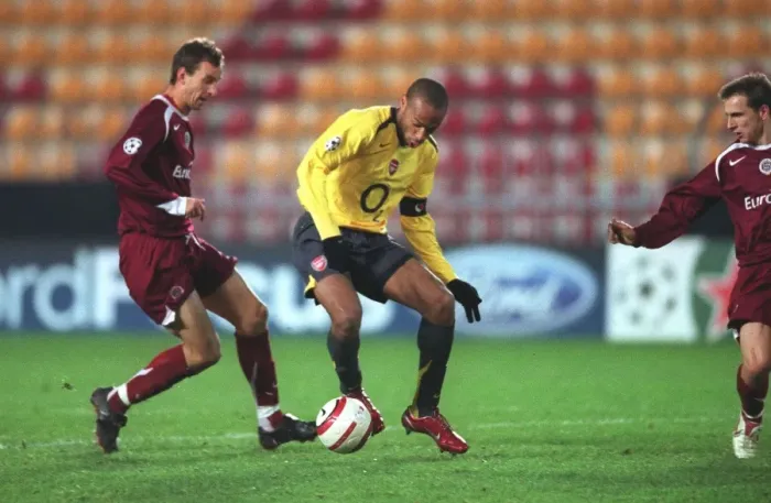 Framed Print : Thierry Henry: Arsenal's Legendary Striker Breaks Record with Double against Sparta Prague in the Champions League (186 Goals)