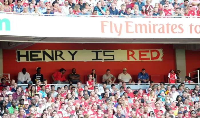 Framed Print : Thierry Henry banner. Arsenal 1: 1 New York Red Bulls. Emirates Cup Day 2 Framed Print : Thierry Henry banner. Arsenal 1: 1 New York Red Bulls. Emirates Cup Day 2