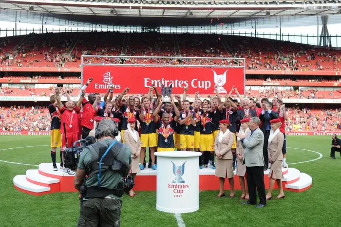 Framed Print : Thierry Henry Lifts Emirates Cup Trophy: Arsenal vs. New York Red Bulls, 1:1 Draw Framed Print : Thierry Henry Lifts Emirates Cup Trophy: Arsenal vs. New York Red Bulls, 1:1 Draw