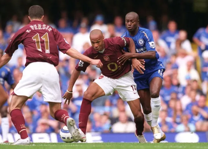 Framed Print : Thierry Henry vs. William Gallas: Reigniting the Rivalry - Chelsea vs. Arsenal FA Premier League Showdown, 2005
