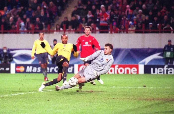 Framed Print : Thierry Henry's Disallowed Goal: Arsenal vs. CSKA Moscow, UEFA Champions League, 2006