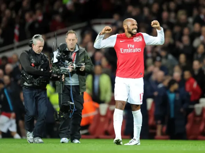 Framed Print : Thierry Henry's FA Cup Triumph: Arsenal's Legendary Striker Celebrates Victory over Leeds United (2011-12)