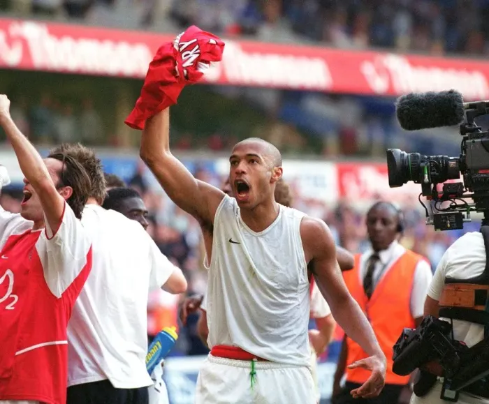Framed Print : Thierry Henry's Glory: Arsenal's Premier League Victory Celebration at White Hart Lane, 2004 Framed Print : Thierry Henry's Glory: Arsenal's Premier League Victory Celebration at White Hart Lane, 2004