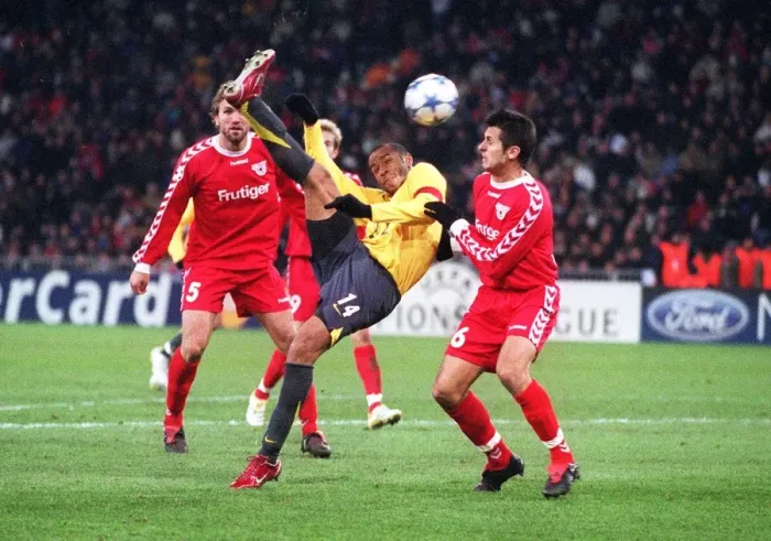 Framed Print : Thierry Henry's Goal Secures Arsenal's Victory Over FC Thun in UEFA Champions League Group Stage Framed Print : Thierry Henry's Goal Secures Arsenal's Victory Over FC Thun in UEFA Champions League Group Stage