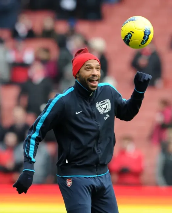 Framed Print : Thierry Henry's Pre-Match Routine: Arsenal vs. Blackburn Rovers, Premier League, 2011-12