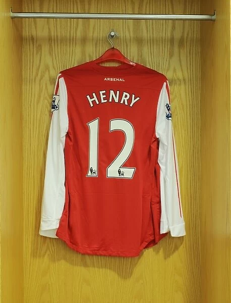 Thierry Henry's Shirt in Arsenal Changing Room before Arsenal vs Leeds United FA Cup Match, 2011-12