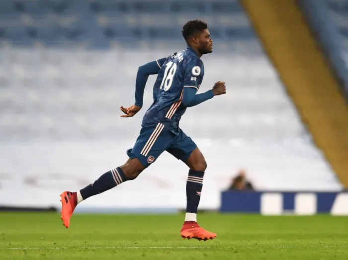 Framed Print : Thomas Partey in Action: Arsenal vs. Manchester City, Premier League 2020-21