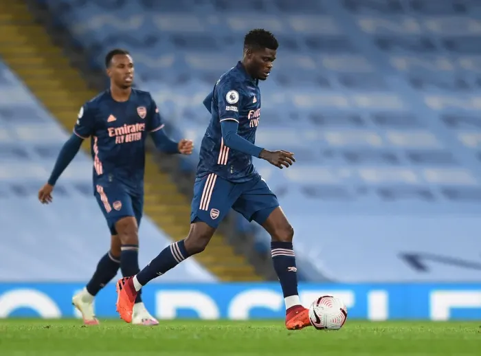 Framed Print : Thomas Partey in Action: Arsenal vs. Manchester City, Premier League 2020-21 - A Battle at Etihad Stadium Framed Print : Thomas Partey in Action: Arsenal vs. Manchester City, Premier League 2020-21 - A Battle at Etihad Stadium