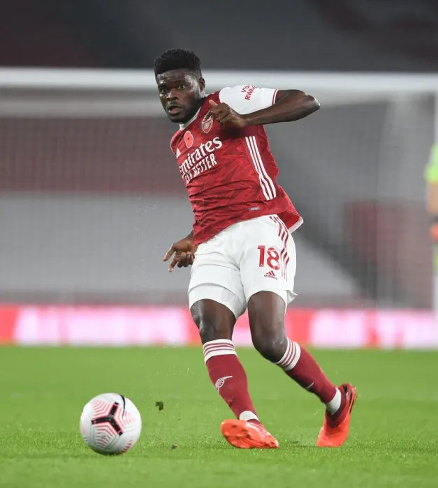 Framed Print : Thomas Partey in Action: Arsenal vs. Aston Villa - 2020-21 Premier League (Behind Closed Doors)