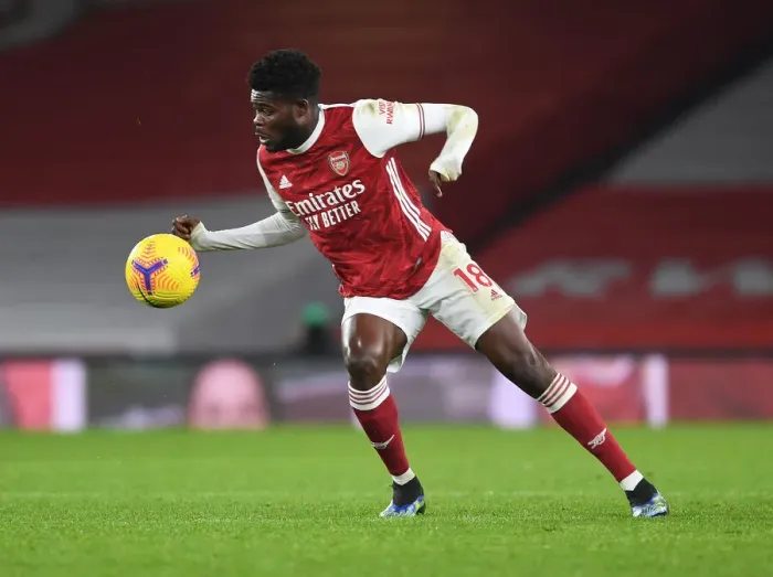 Framed Print : Thomas Partey in Action: Arsenal vs. Crystal Palace (2020-21) - Emirates Stadium (Behind Closed Doors)