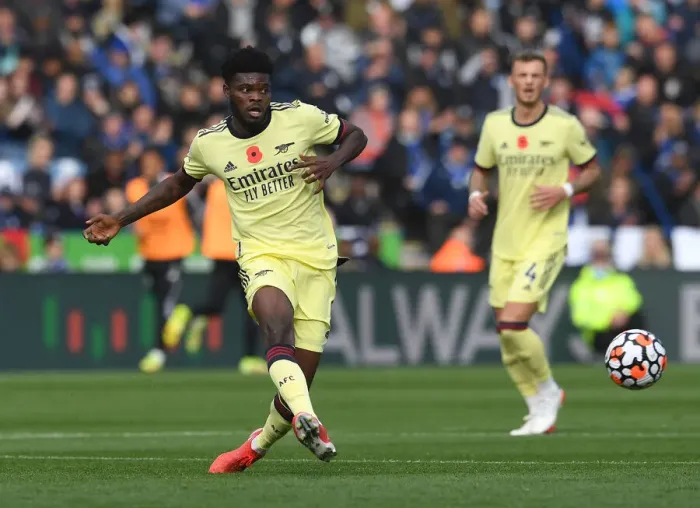 Framed Print : Thomas Partey in Action: Arsenal vs. Leicester City, Premier League 2021-22 Framed Print : Thomas Partey in Action: Arsenal vs. Leicester City, Premier League 2021-22