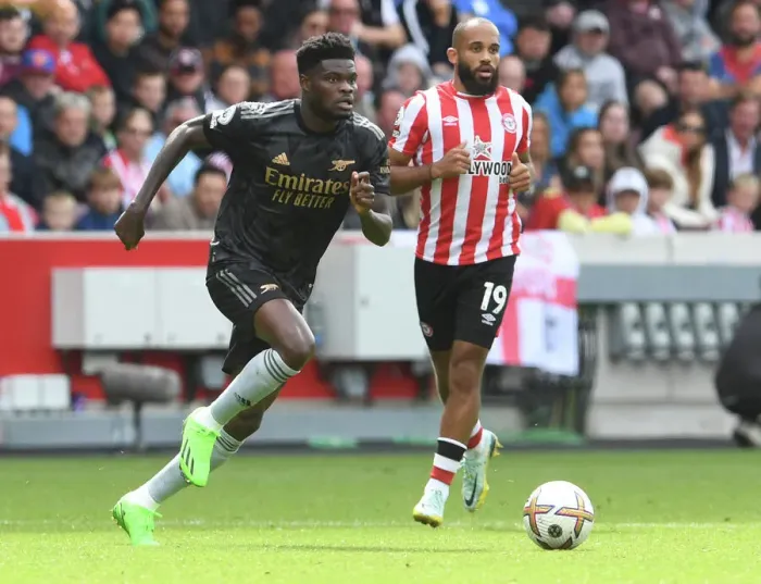 Framed Print : Thomas Partey in Action: Arsenal vs. Brentford, Premier League 2022-23