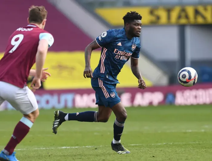 Framed Print : Thomas Partey in Action: Arsenal vs Burnley, Premier League 2021 (Behind Closed Doors) Framed Print : Thomas Partey in Action: Arsenal vs Burnley, Premier League 2021 (Behind Closed Doors)