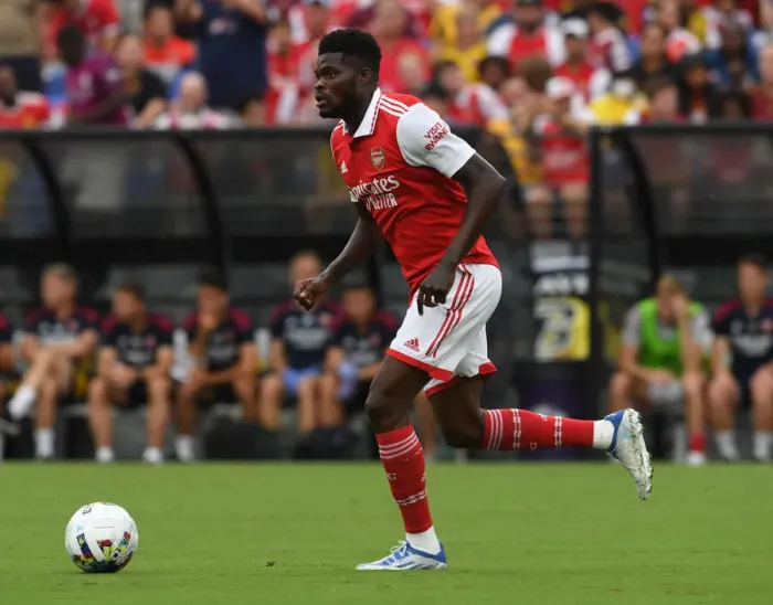 Framed Print : Thomas Partey in Action: Arsenal vs Everton Pre-Season Clash, 2022-23 Framed Print : Thomas Partey in Action: Arsenal vs Everton Pre-Season Clash, 2022-23