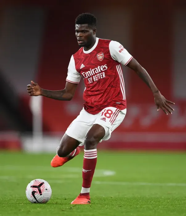 Framed Print : Thomas Partey in Action: Arsenal vs Leicester City, Premier League 2020-21 (Behind Closed Doors) Framed Print : Thomas Partey in Action: Arsenal vs Leicester City, Premier League 2020-21 (Behind Closed Doors)