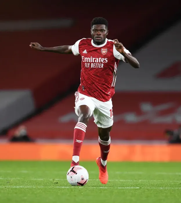 Framed Print : Thomas Partey in Action: Arsenal vs Leicester City (Behind Closed Doors), 2020-21 Premier League