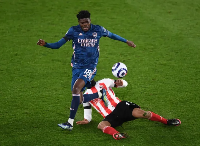 Framed Print : Thomas Partey in Action: Arsenal vs Sheffield United, Premier League 2020-21