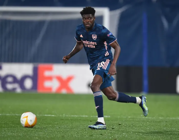 Framed Print : Thomas Partey in Action: Arsenal's UEFA Europa League Semi-Final vs Villarreal (Behind Closed Doors)
