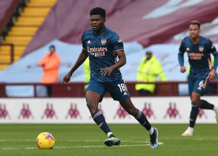 Framed Print : Thomas Partey in Action: Aston Villa vs. Arsenal, Premier League 2020-21