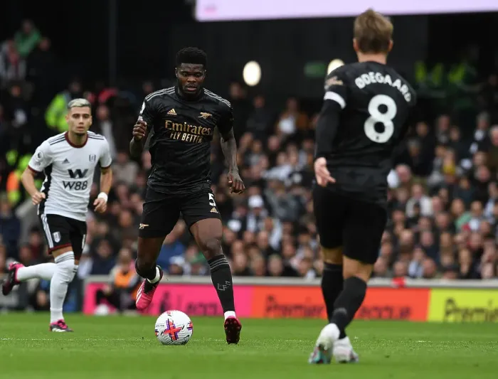 Framed Print : Thomas Partey in Action: Fulham vs. Arsenal, Premier League 2022-23 Framed Print : Thomas Partey in Action: Fulham vs. Arsenal, Premier League 2022-23