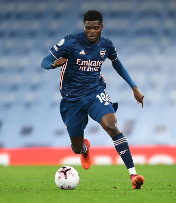Framed Print : Thomas Partey in Action: Manchester City vs. Arsenal, Premier League 2020-21 (Behind Closed Doors)