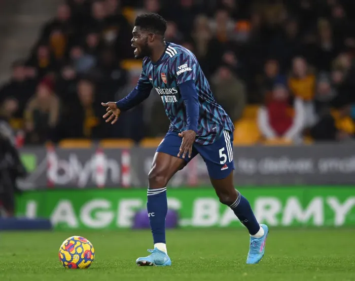 Framed Print : Thomas Partey in Action: Wolverhampton Wanderers vs Arsenal, Premier League 2021-22