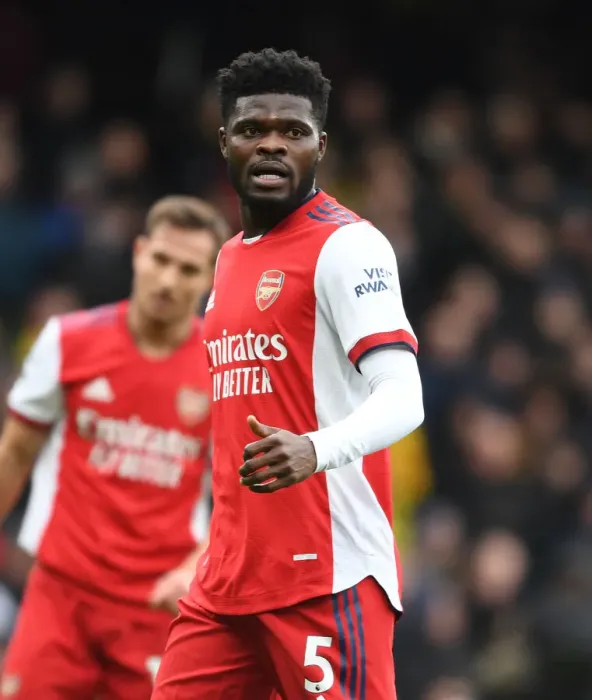 Framed Print : Thomas Partey: Arsenal's Midfield Maestro Dazzles in Victory over Watford, Premier League 2021-22