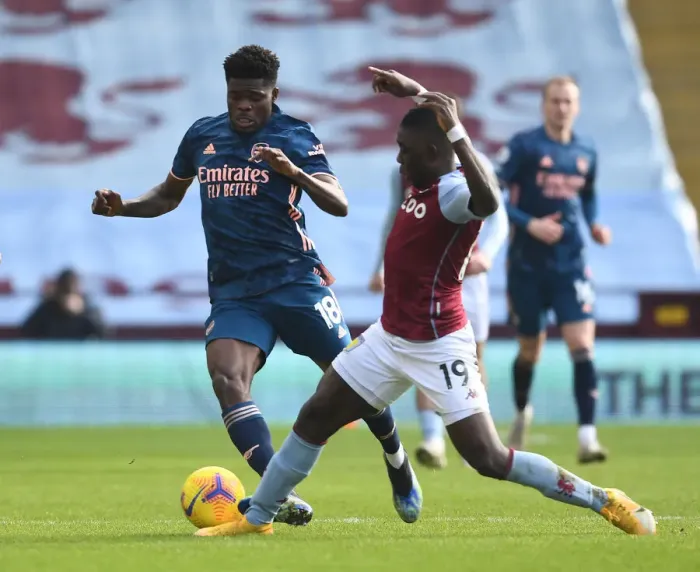Framed Print : Thomas Partey Breaks Past Nakamba: Aston Villa vs. Arsenal, Premier League 2021 (Behind Closed Doors) Framed Print : Thomas Partey Breaks Past Nakamba: Aston Villa vs. Arsenal, Premier League 2021 (Behind Closed Doors)