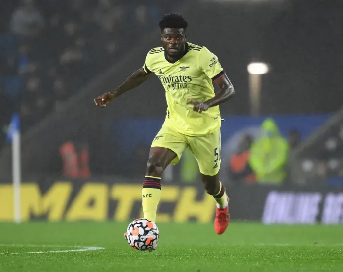 Framed Print : Thomas Partey: Midfield Masterclass - Arsenal's Shining Star in Premier League Victory over Brighton & Hove Albion