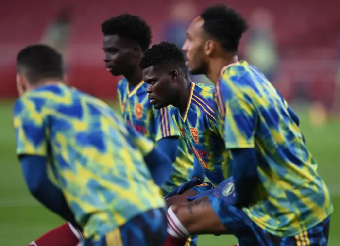Framed Print : Thomas Partey Prepares for Empty Arsenal vs Leicester City Clash (2020-21 Premier League)