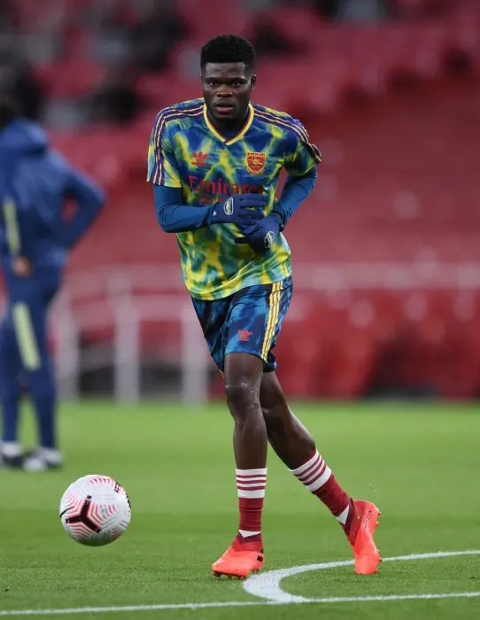Framed Print : Thomas Partey Prepares for Arsenal vs Leicester Showdown at Empty Emirates Stadium (2020-21) Framed Print : Thomas Partey Prepares for Arsenal vs Leicester Showdown at Empty Emirates Stadium (2020-21)